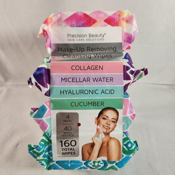 Precision Beauty Make-Up Removing Cleansing Wipes MULTIPURPOSE 4 Packs = 160 - Picture 2 of 6